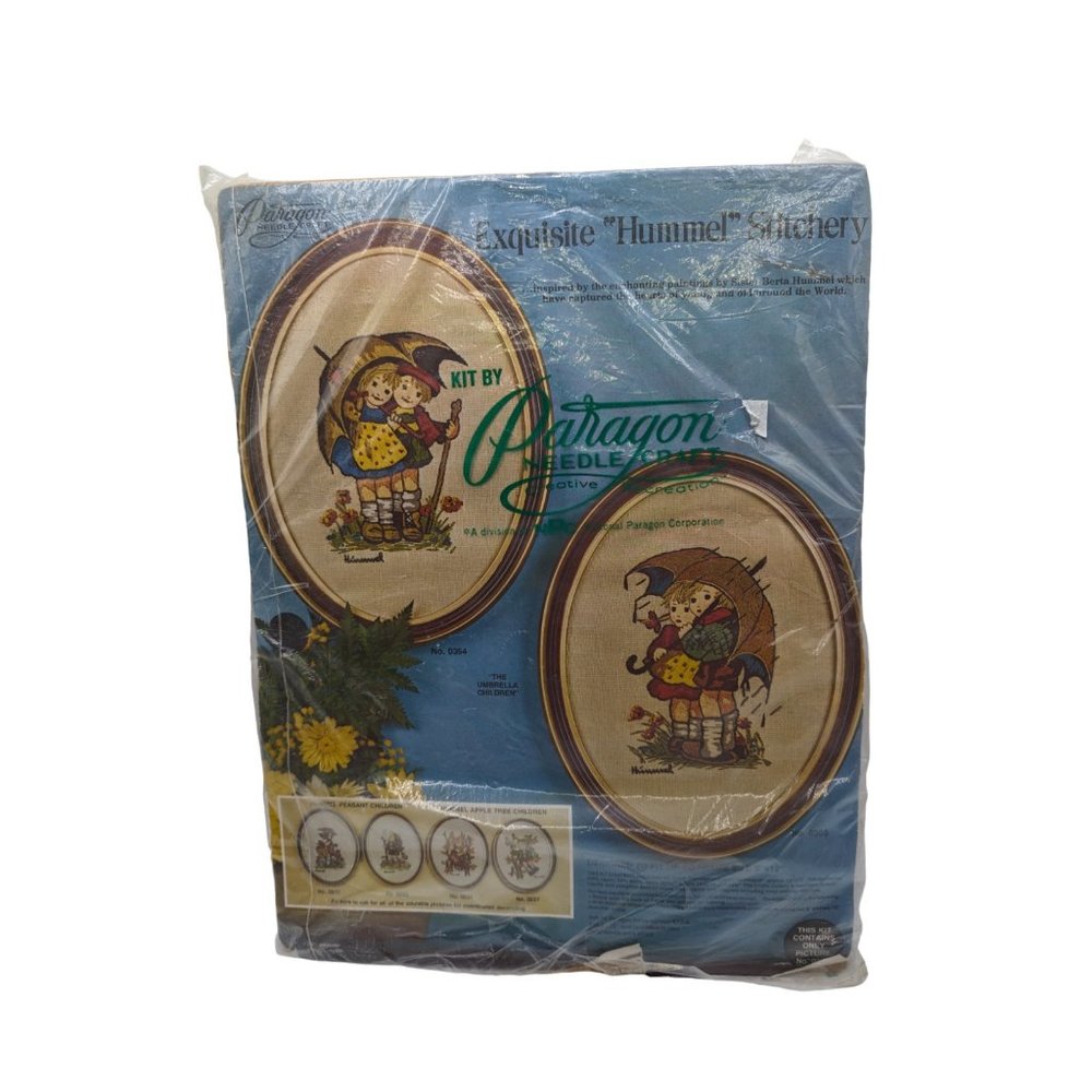 Paragon Needle Craft The Umbrella Children Exquisite Hummel Stitchery 5x12 In - Picture 5 of 6